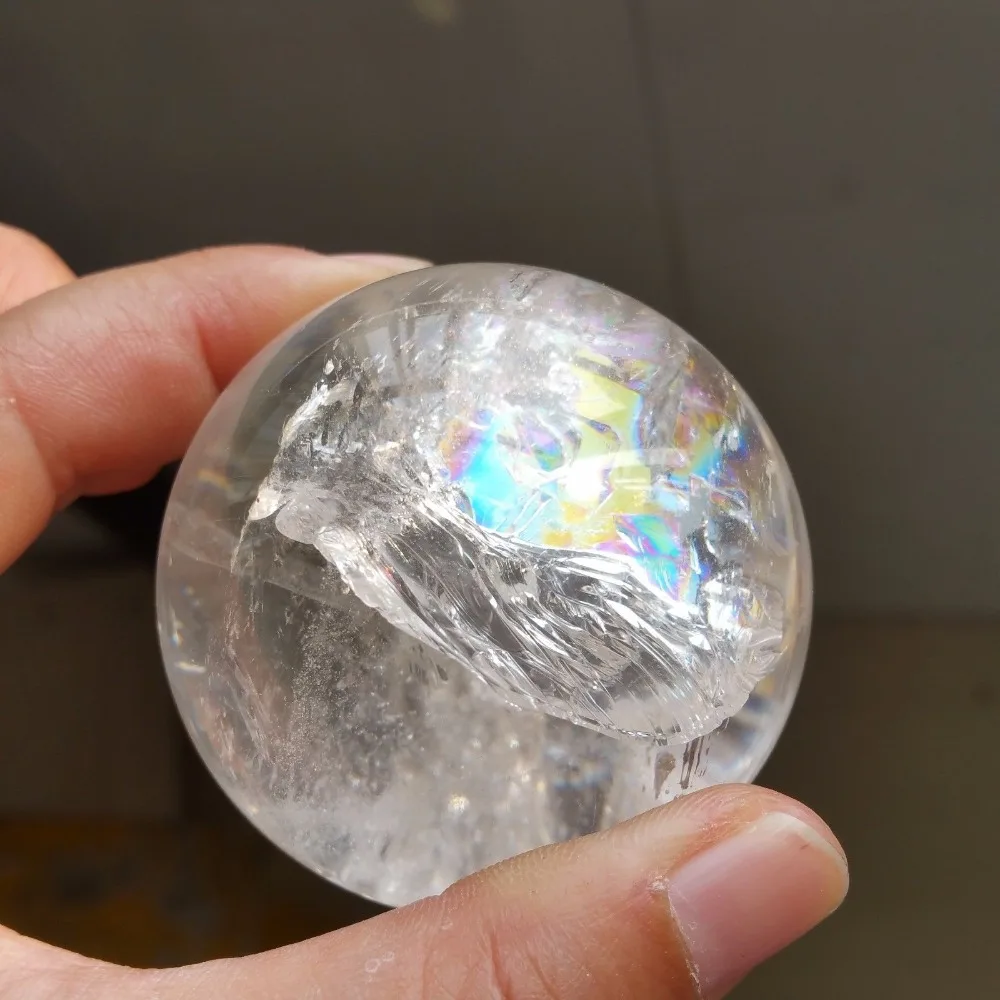 Rare Natural Rainbow Clear Quartz Crystal Sphere Ball Healing Gemstone 15-20MM 