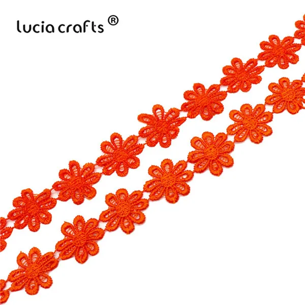 Lucia crafts 2,5 см ручной работы лоскутный материал с кружевной лентой пошив одежды «сделай сам» кружевная отделка головные уборы аксессуары 2 ярдов N0408 - Цвет: C8 orange