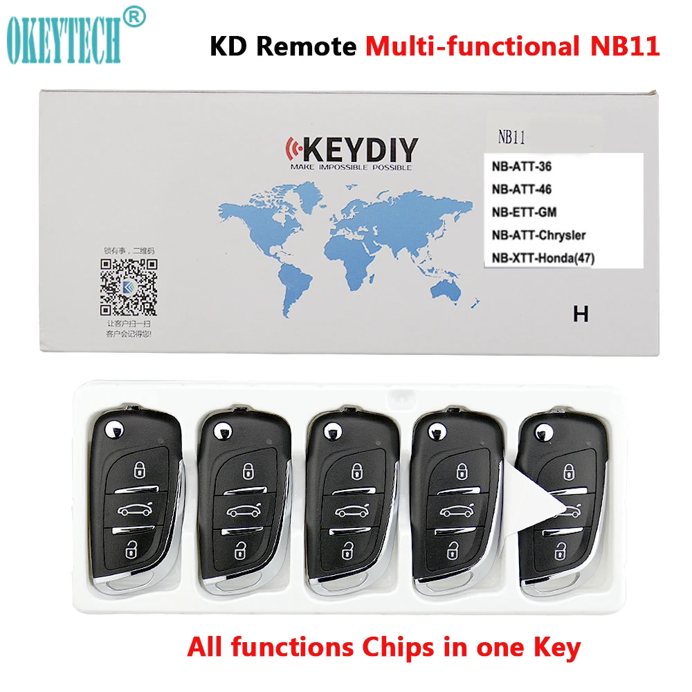 US $56.87 OkeyTech 5PCS Multifunctional Universal Remote Key KEYDIY NB11 for KD900 KD900 URG200 NBSeries All Functions Chips In One Key