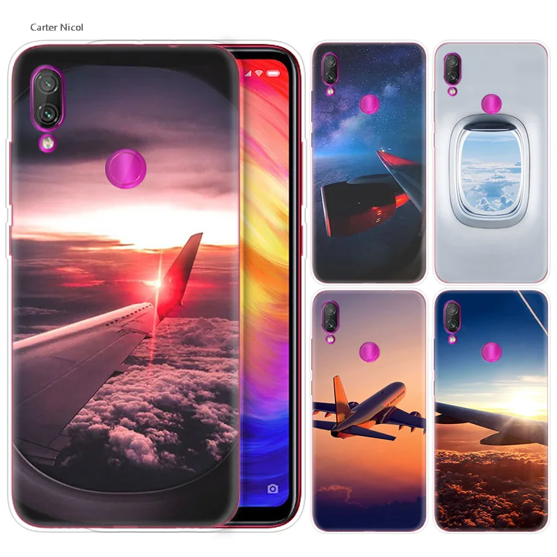 

Silicone Case for Xiaomi Redmi Note 7 6 5 Plus Mi A2 8 Lite Pro Prime Play Phone Cases Cover aircraft plane airplane aeroplane