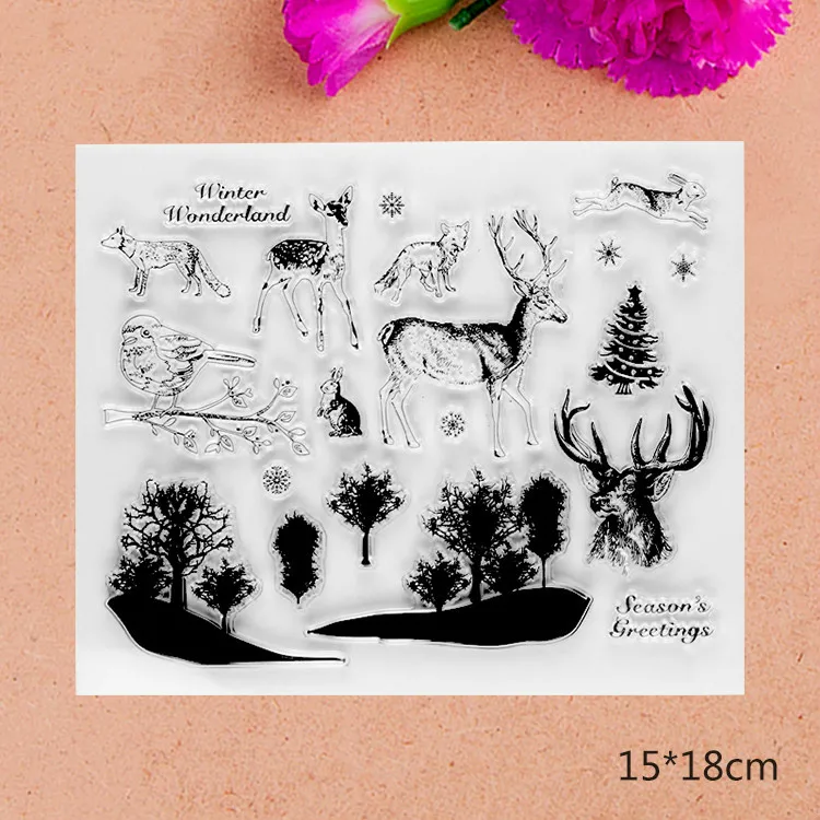 Season's Greetings Transparent Clear Silicone Stamps for DIY Scrapbooking/Card Making/Kids Christmas Fun Decoration Supplies | Дом и сад