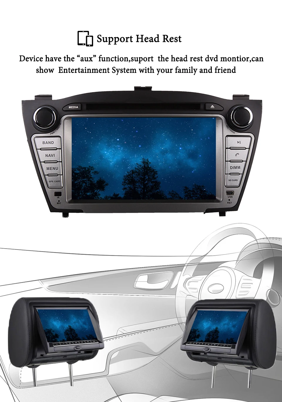 Excellent 2 din Android 9.0 car radio Stereo for HYUNDAI IX35 New Tucson 2009-2015 car dvd player gps navi with 4G RAM 64G ROM Map Car PC 12
