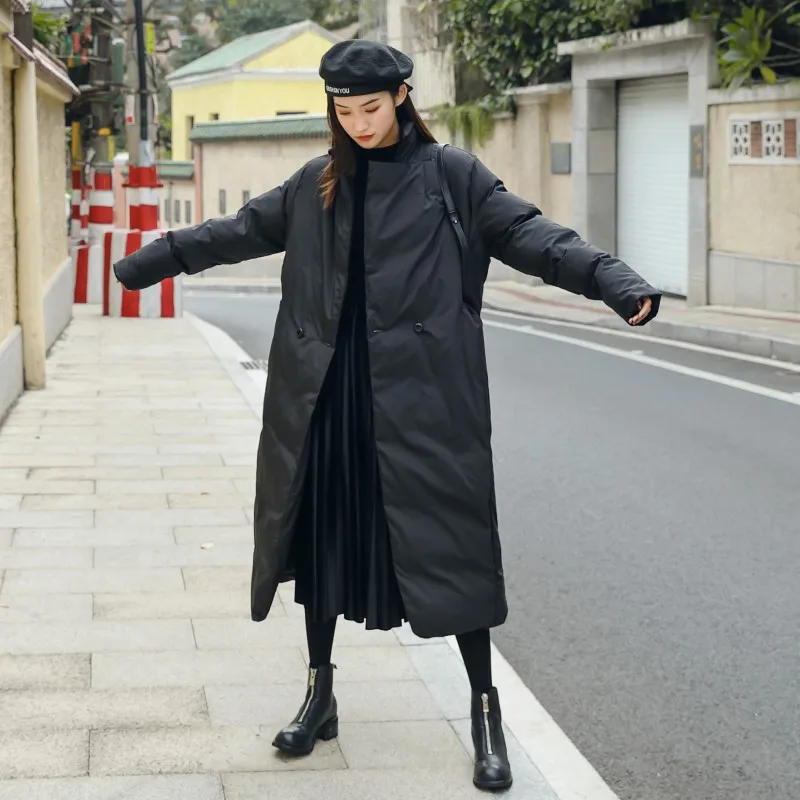 Cheerart Long Winter Parka Women Padded Black Oversized Parka Plus Size Xlong Puffer Jacket And Coat Warm Padded Jacket