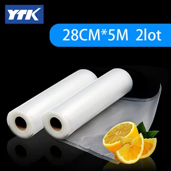 

YTK 2 Rolls/lot 28*500CM Best Vacuum Sealer Bags for Food 28x500CM Vacuum Packing Machine Packing Bags Food Container Bag