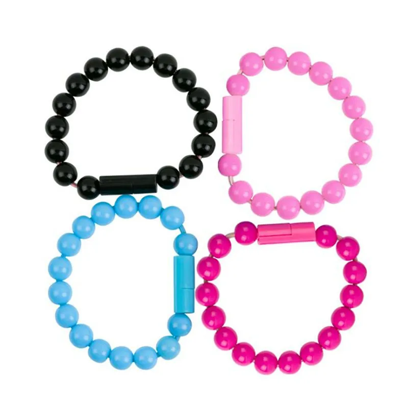 

USB Cable Beads Bracelet Charging Sync Data Phone Charger for iphone X 5 6 6S 7 8 Plus Huawei P20 Lite Samsung Galaxy S7 S8 Plus