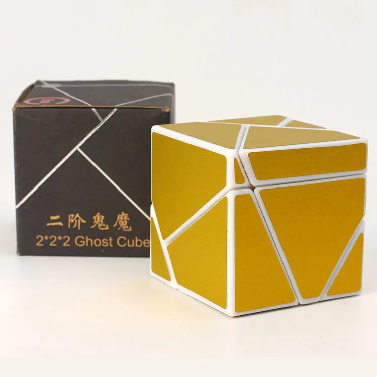 New Fangshi FunS 2x2 Ghost Cube Magic Puzzle With Silver Red Golden Cube 2 on 2