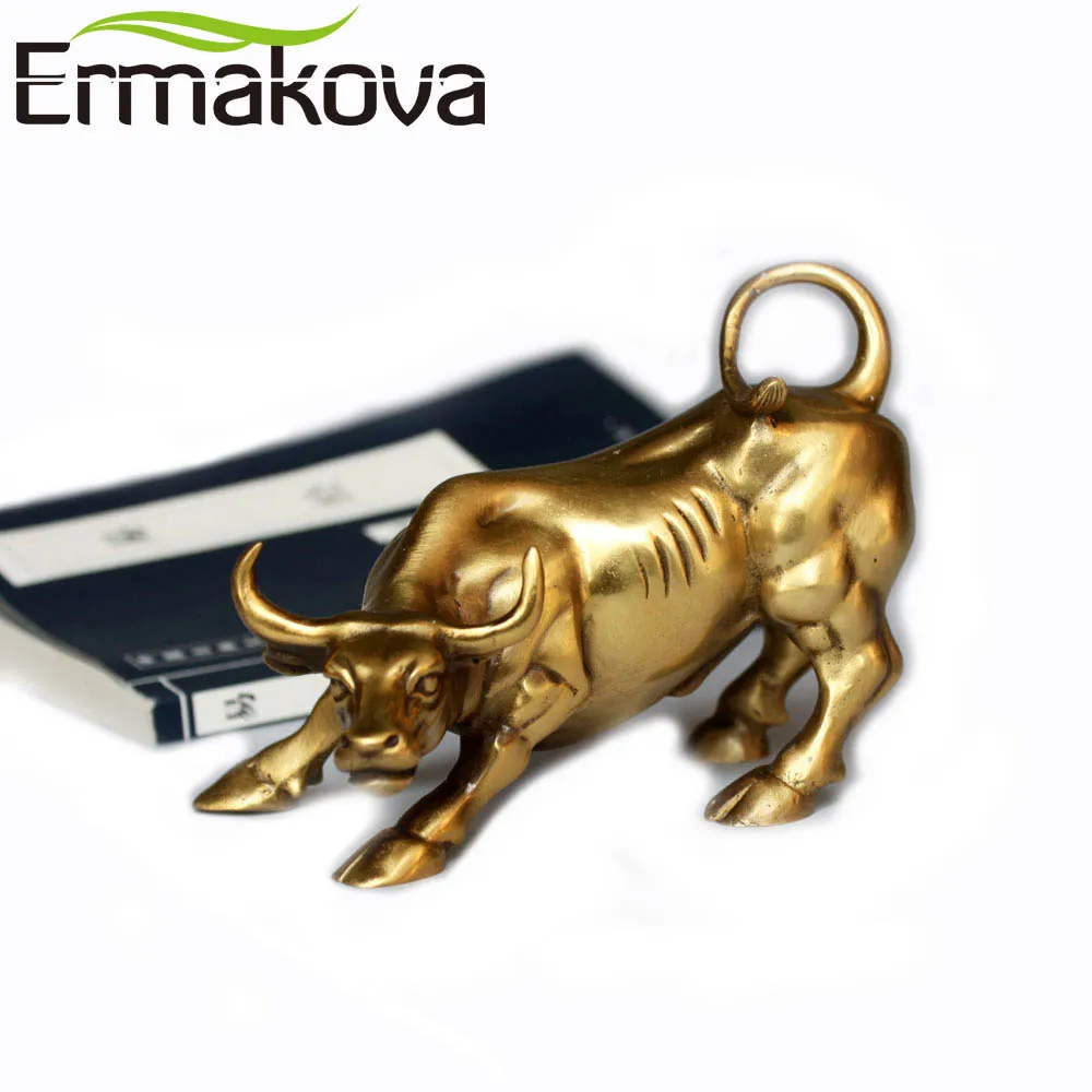ERMAKOVA фигурка быка из латуни настенная уличная Статуэтка зарядка стоковый рынок