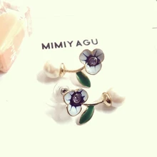 Цветок жемчужные серьги-гвоздики для женщин