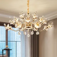 Modern Chandelier Minimalist Dimming LED Chandelier Glass Flowerl Living Room Bedroom Minimalist Restaurant Bar Home Lighting Modern Chandelier Minimalist Dimming LED Chandelier Glass Flowerl Living Room Bedroom Minimalist Restaurant Bar Home Lighting