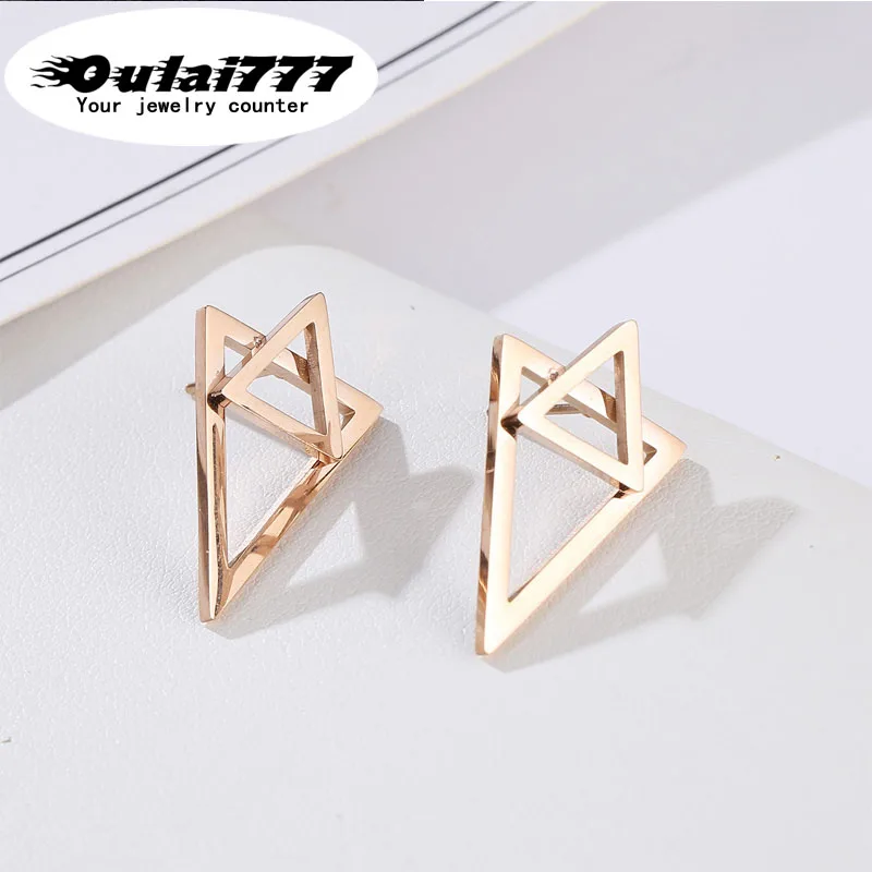 

2019 wholesale stainless steel earrings women's triangle bohemian jewelry star fashion long boho women accesories girl Simple