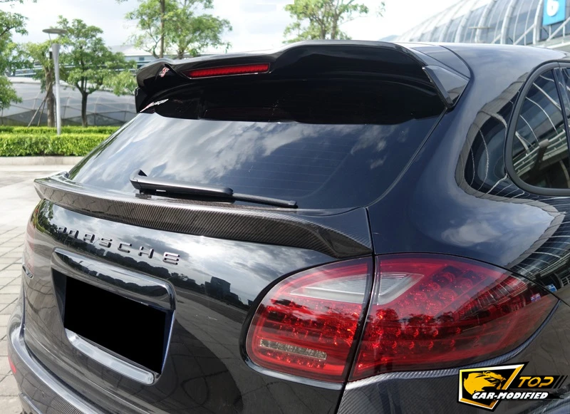 Углеродного волокна задний спойлер багажника для Porsche Cayenne