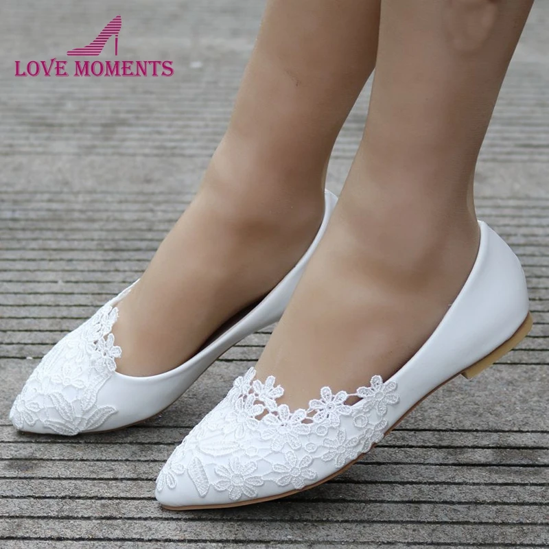 Simple flat wedding shoes Clearance