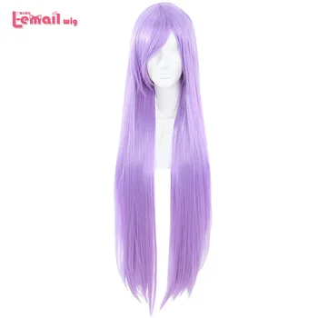 

L-email wig New Saori Kido Athena Cosplay Wigs 100cm Purple Long Straight Heat Resistant Synthetic Hair Perucas Cosplay Wig