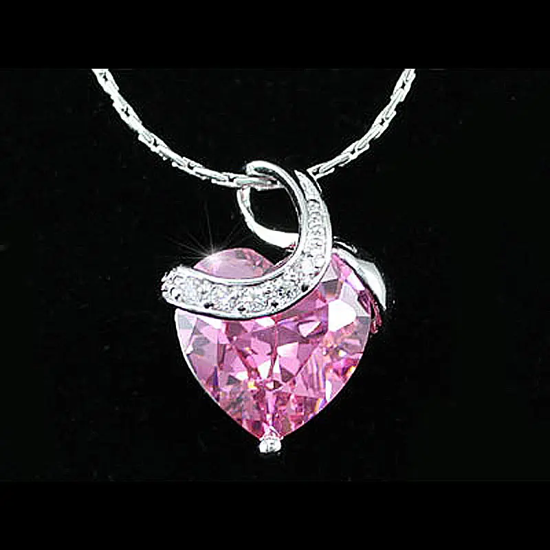 Павлин звезда розовое сердце ожерелье серьги набор Леди Мода кубический цирконий CSN245