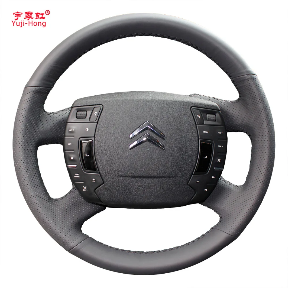 

Artificial Leather Car Steering Wheel Covers Case for Citroen C5 2010-2014 Steering Cover Hand-stitched Black