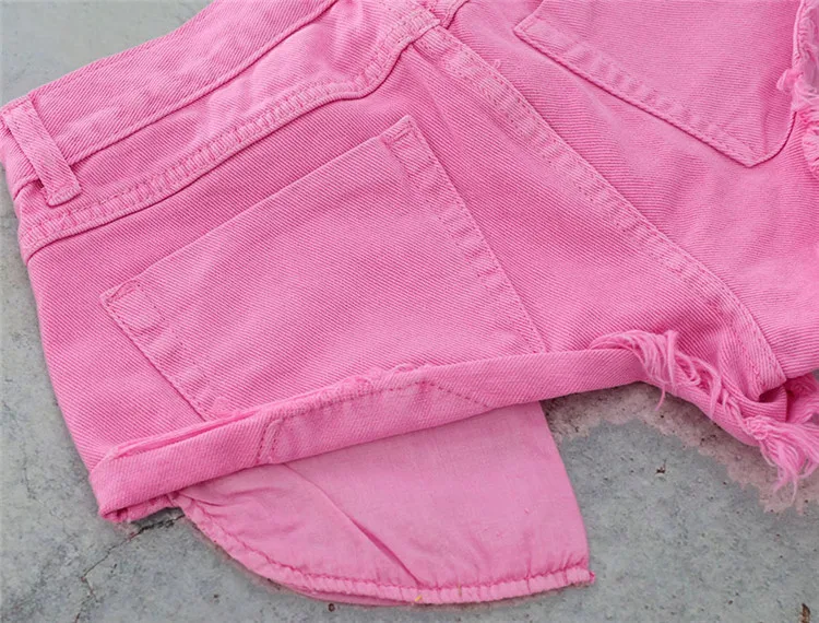 Desolation wind loose bullet-free curling exposed pockets beach hot pants macaroni powder (9)