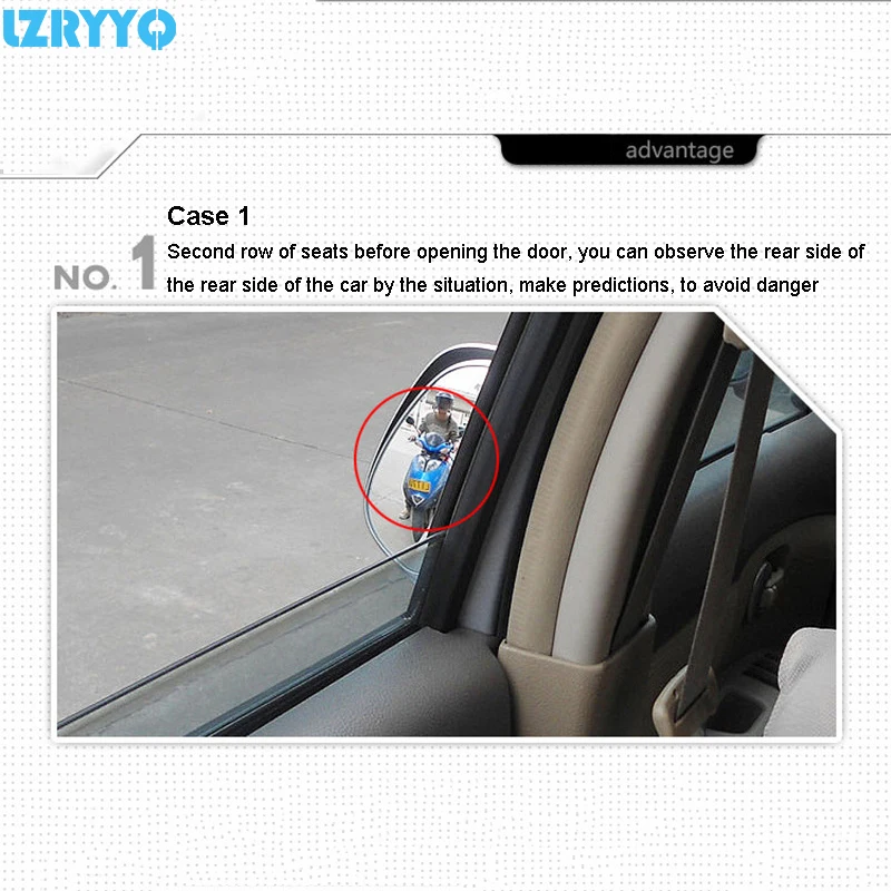 Car Auto 2Pcs Silver Row Rear View Improve Visual Range Blind Spot Mirrors New
