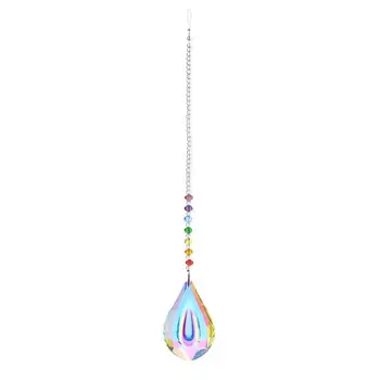 

Christmas Wedding Car Hanging Decoration Crystal Pendant Rondelle Beads Suncatcher Rainbow Maker Hanging Drop Home Ornament