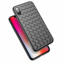 Super Soft Phone Case For iPhone X Luxury Grid Weaving Cases For iPhone X Phone Cover Mobile Accessories