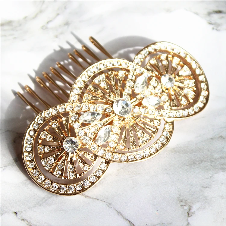 YueBanG New Jewelry Free Shipping Zircon Round Hair Comb Fashion