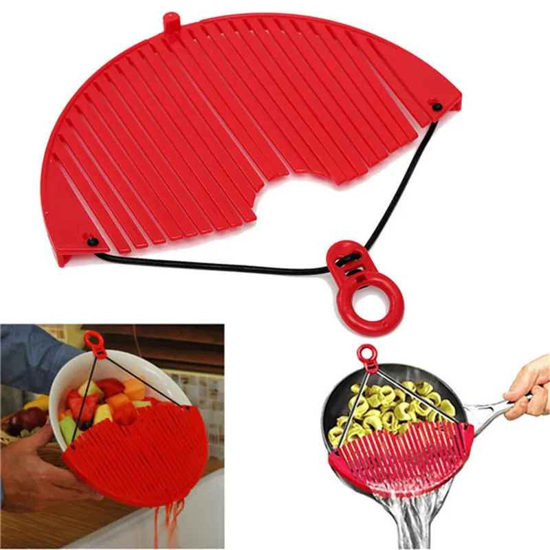 Multifunctional Kitchen Pot Pan Drainer Expandable Strainer Sieve