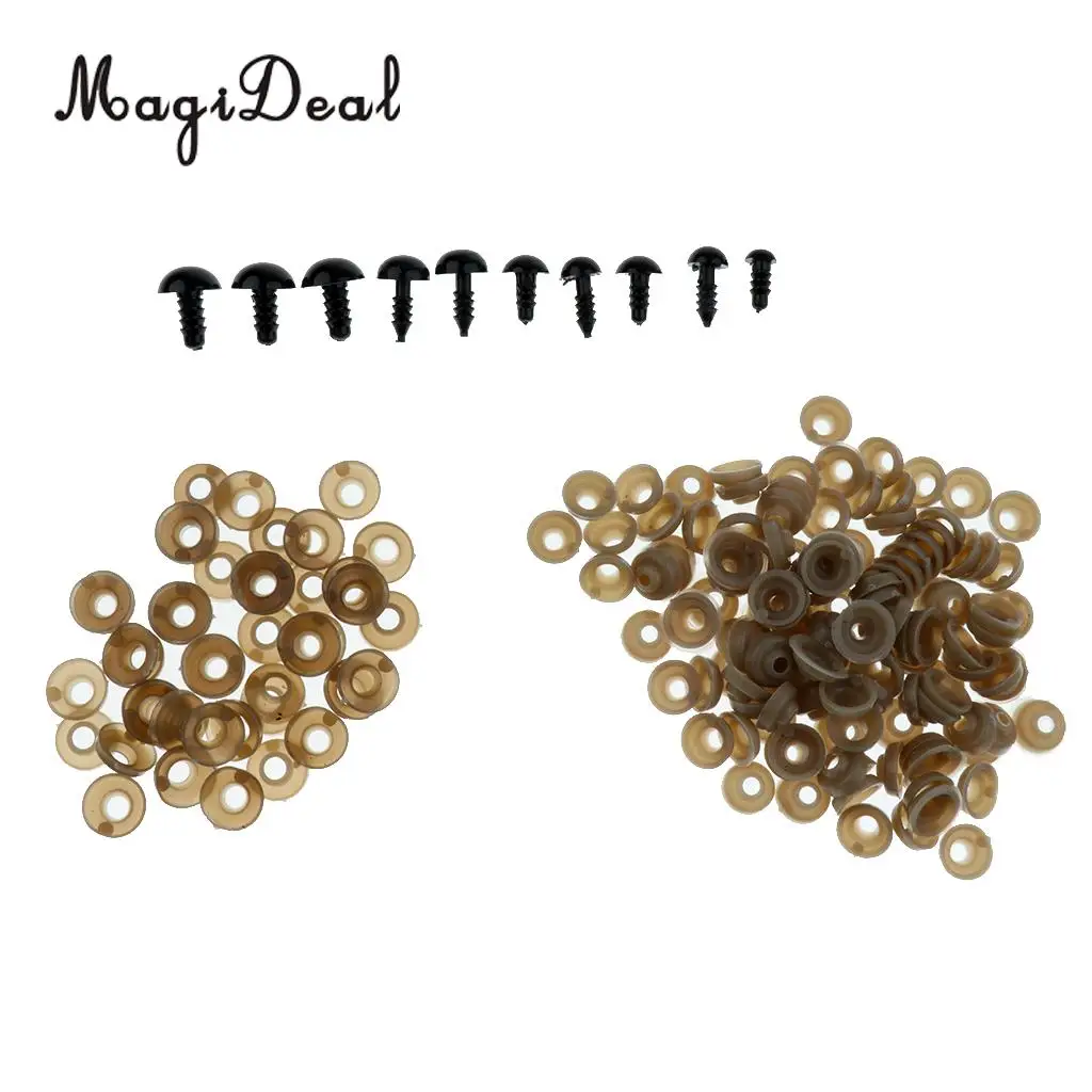 MagiDeal 142Pcs/Lot Plastic Safety Eyes for Teddy Bear Doll Craft Plush Animal DIY Hand Making Toys