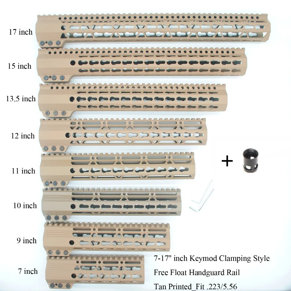 AR15 Tan напечатанный 7 'Ə'' 10 'ཇ'' 12 'ཉ 5'' 15 ''дюймовый Keymod