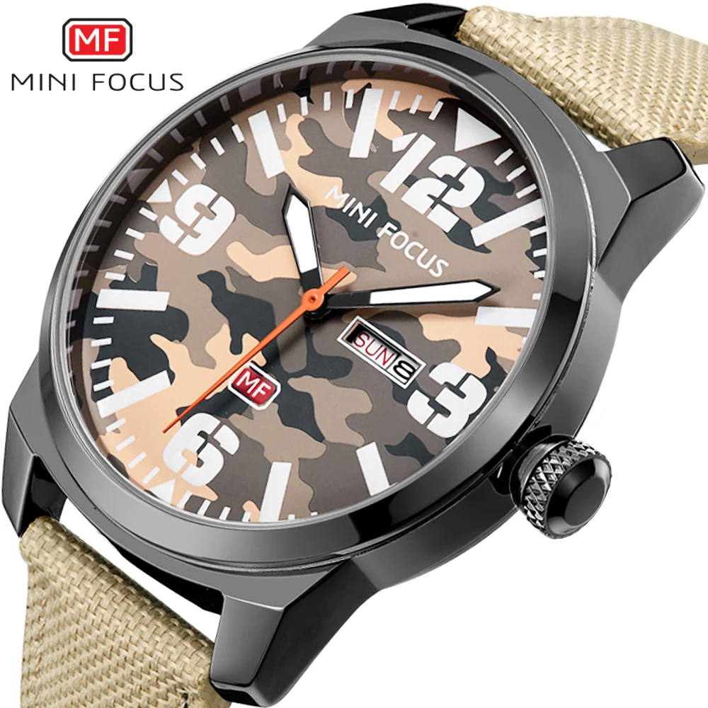 

MINI FOCUS 2018 Hot Men Watches Quartz Fashion Nylon 3ATM Water-resistant Luminous Casual Calendar Week Man Wristwatch