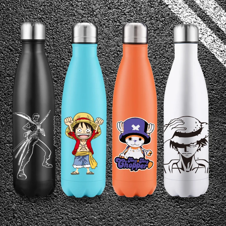 

OUSSIRRO 500ml Pure Color Stainless Steel One Piece Thermos Cup With Creative Cover Children Juice Thermos Cup