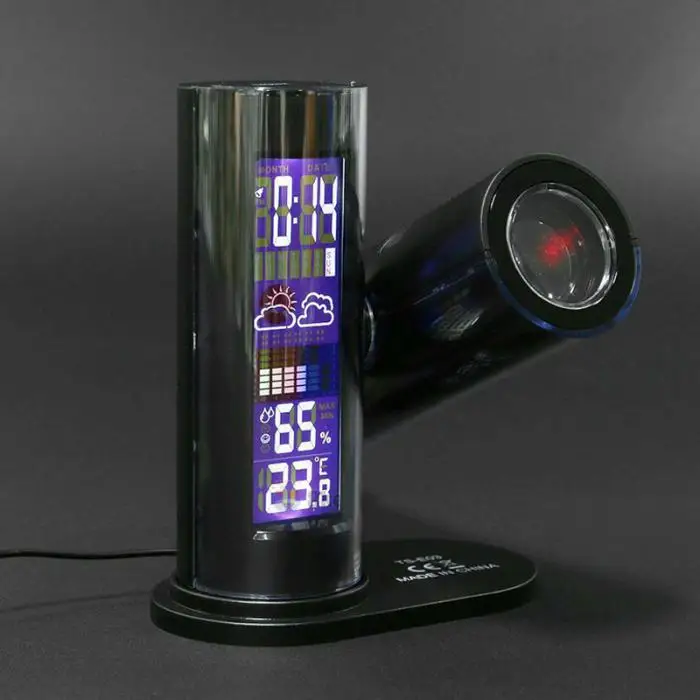 Новый ЖК Проекционный Цифровой термометр гигрометр 360 градусов вращающиеся часы прикроватные NE