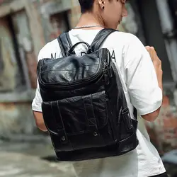 Новая мужская сумка на плечо в Корейском стиле, рюкзак в британском стиле, модный рюкзак из искусственной кожи, водонепроницаемый рюкзак