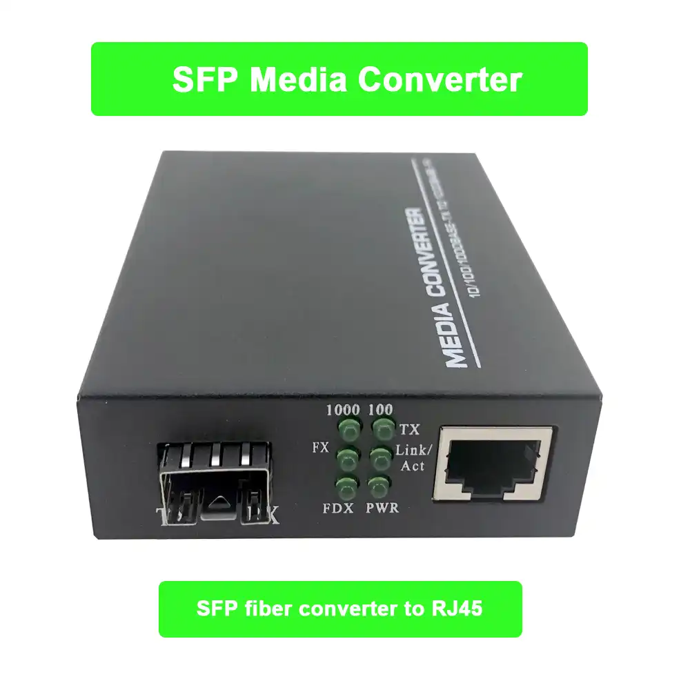 SFP Fiber to RJ45 Gigabit Media Converter SFP 10/100/1000M