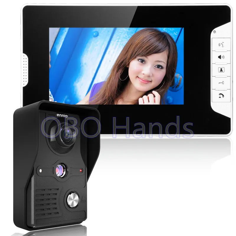 7 Inch Wired Color Video font b door b font phone Intercom Doorbell System Kit IR