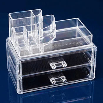 

Clear Cosmetic Organizer Makeup Drawers Jewelry Brush Display Box Acrylic Lipstick Holder Cabinet Storage
