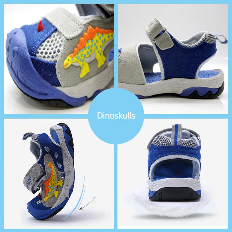 Dinoskulls 2019 Children shoes Boys Sandals Kids Summer Beach Casual Sandals 3D Dinosaur Mesh Sandals for Boys