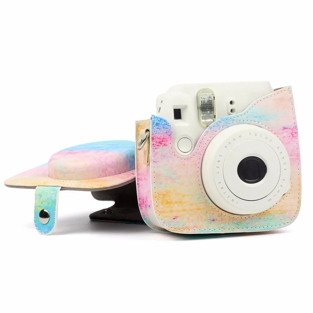 Красочная Сумка через плечо из искусственной кожи для камеры Fujifilm Instax защитный