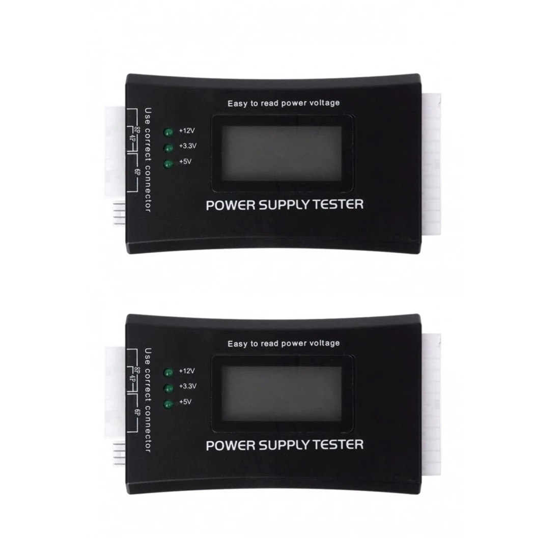 Check Quick Digital LCD Power Bank Supply Tester Computer 20/24 Pin Power Supply Tester Support 4/8/24/ATX 20 Pin Interface