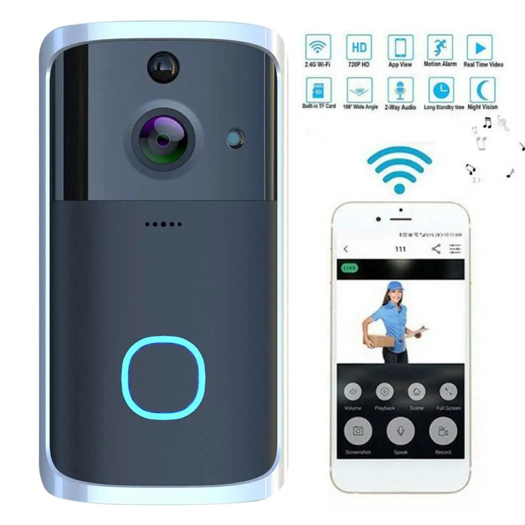 

Visual Wifi Doorbell Intelligent Electronic Surveillance <95% 120A -10 ~ 50 Camera Anti-theft 170mA Household