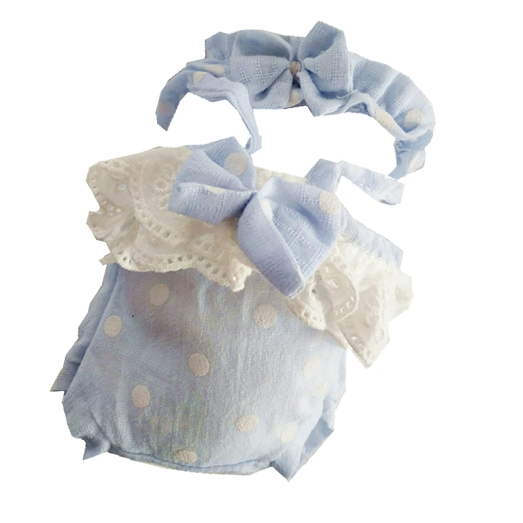 Newborn Baby Doll Clothes for 10-11inch Reborn Girl Baby Rompers Bowknot Headband Complete Look Outfit