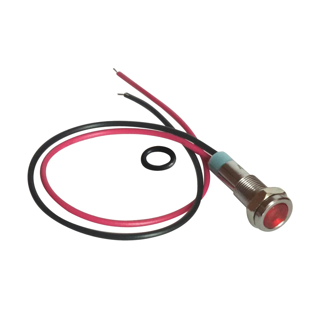 220V 6mm Signal Power Supply LED Metal Indicator Light Lamp With Wire Lead voyant Luz de indicador Auto Replacement Parts