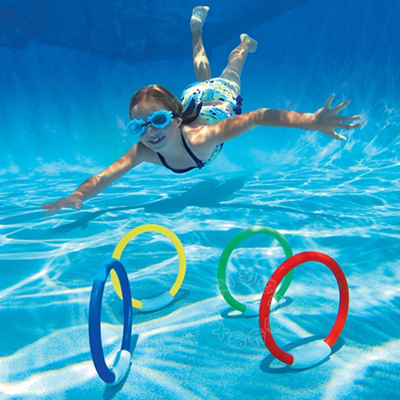 

Child Swimming Practise Diving Ring Swimming Pool Toy 4pcs per set