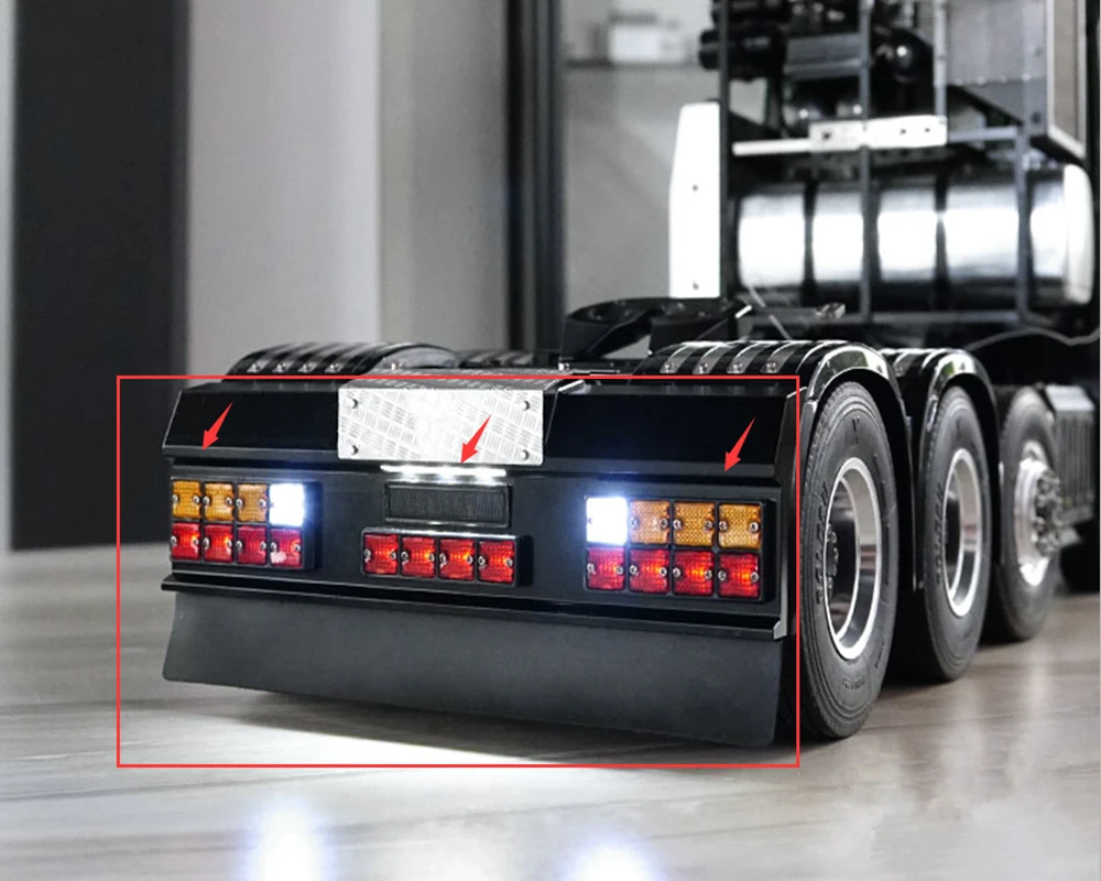 

New remote control scania truck rear bumper w/ led taillights set for tamiya 1/14 scale scania actros R620 56323 R470 trailer