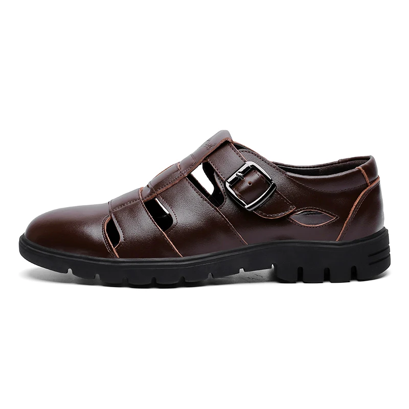 

Big Size Genuine Leather Men Sandals Outdoor Casual Shoes Breathable Fisherman Sandals Men 3#15E50