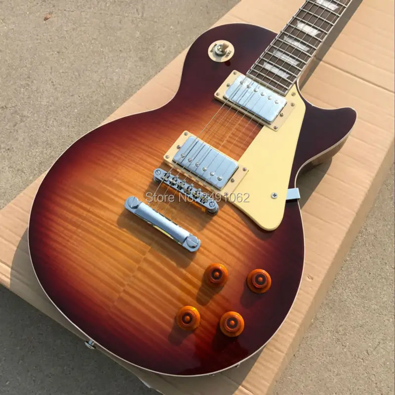 in Stock 1959 R9 honey Burst Les Chinese Paul LP Style Standard Electric Guitar with EMS Free Shipping