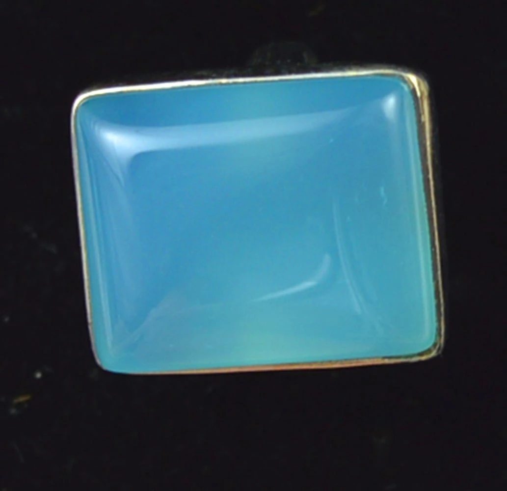 

Lovegem Genuine Blue Chalcedony Ring 925 Sterling Silver, Size : 6.75, AR0031