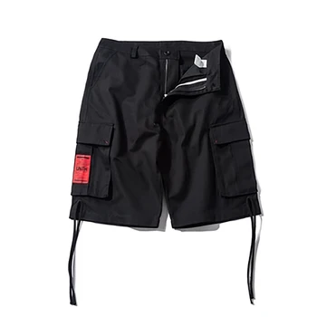 

Ribbions Black Military Cargo Shorts Men Casual Multi Pocket Streetwear Summer Hip Hop Jogger Japanese Men Short Masculino S6T52