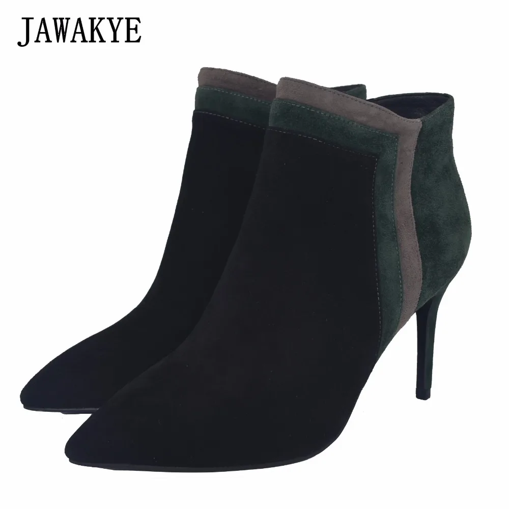 Schwarz Spitze Zehe Stiletto Gürtel Mode High Heels Martin Stiefeletten Damen Kurzstiefel Schwarz Spitze Zehe Stiletto Gürtel Mode High Heels Martin Stiefeletten Damen Kurzstiefel