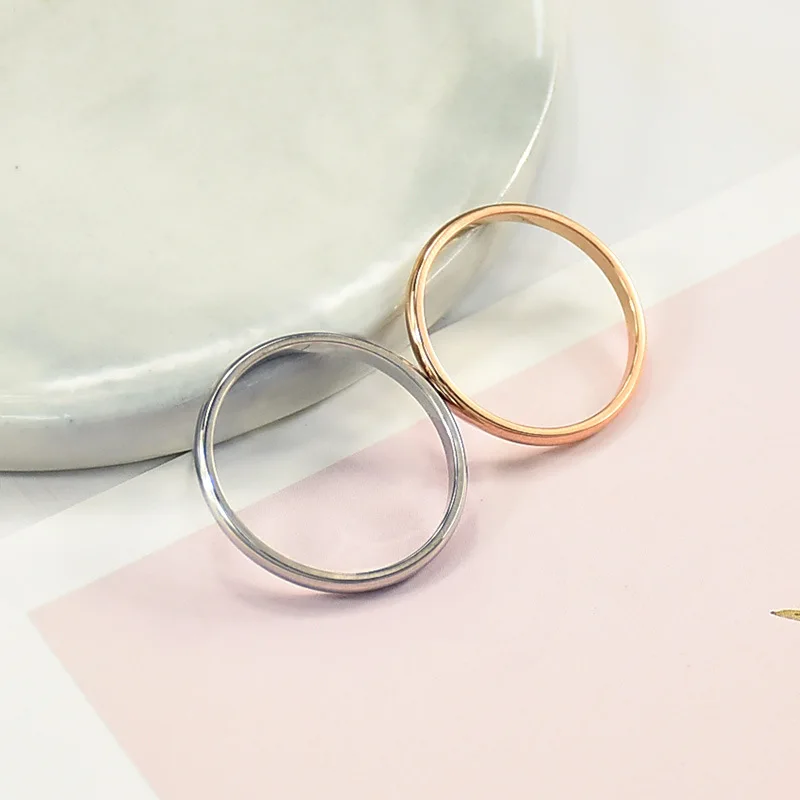 YiKLN, титановая сталь, розовое золото, антиаллергенное, гладкое, простое обручальное, обручальное, парное кольцо для мужчин или женщин, подарок, Anneau BXJ02