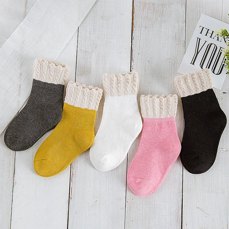 Осень-зима, детские теплые хлопковые носки, 5 пар/лот, детские носки с мультипликационным принтом для мальчиков, милые носки для маленьких девочек 2-10 лет - Цвет: 7049g
