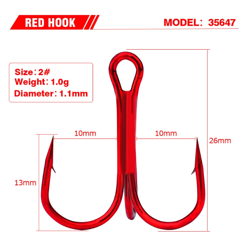 PRO BEROS, 100 шт., три красных рыболовных крючка, принадлежности, колючий крючок, дорожные рыболовные снасти, якорь - Цвет: Красный